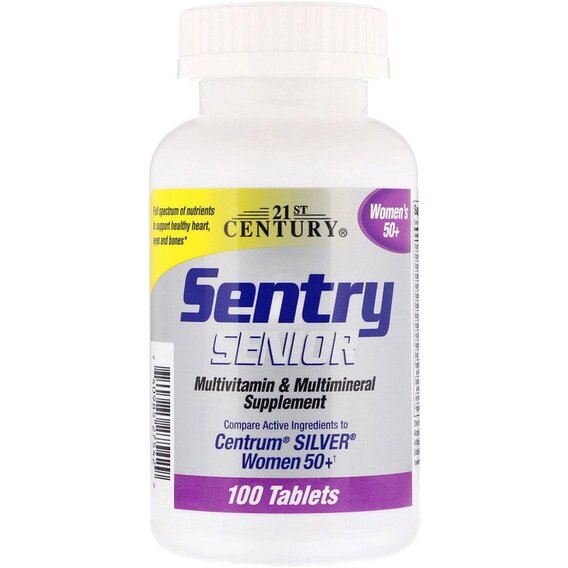 Вітамінно-мінеральний комплекс 21st Century Sentry Senior, Multivitamin & Multimineral Supplement, Women's 50+ 100 Tabs від компанії інтернет-магазин "БИТПРОМТОРГ" - фото 1