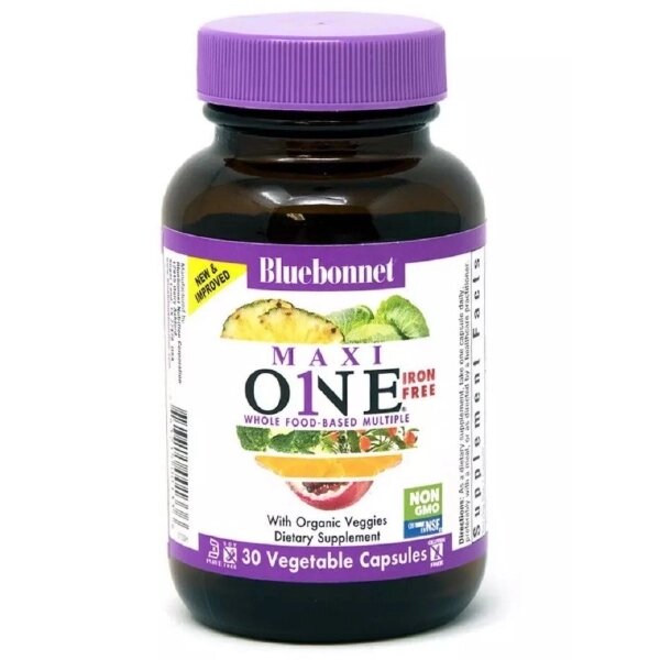 Вітамінно-мінеральний комплекс Bluebonnet Nutrition Maxi ONE Iron free 30 Veg Caps від компанії інтернет-магазин "БИТПРОМТОРГ" - фото 1