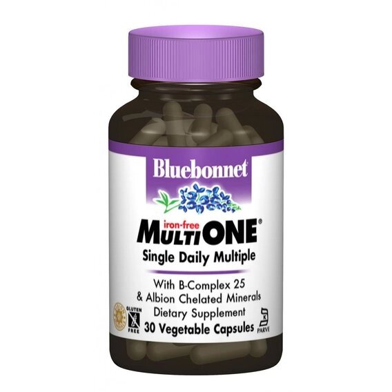 Вітамінно-мінеральний комплекс Bluebonnet Nutrition MultiONE Iron free 30 Veg Caps від компанії інтернет-магазин "БИТПРОМТОРГ" - фото 1