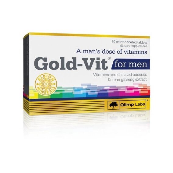 Вітамінно-мінеральний комплекс для спорту Olimp Nutrition Gold-Vit for men 30 Tabs від компанії інтернет-магазин "БИТПРОМТОРГ" - фото 1