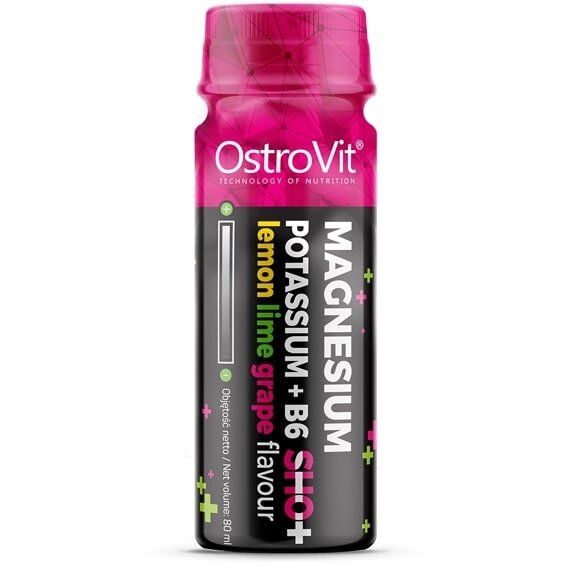 Вітамінно-мінеральний комплекс для спорту OstroVit MAGNESIUM POTASSIUM+B6 Shot 80 ml Lemon Lime Grape від компанії інтернет-магазин "БИТПРОМТОРГ" - фото 1