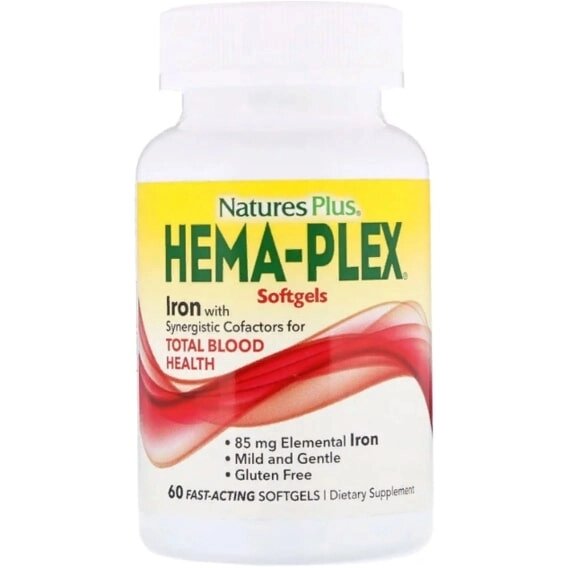 Вітамінно-мінеральний комплекс Nature's Plus Hema-Plex 60 Fast-Acting Softgels NAP-37691 від компанії інтернет-магазин "БИТПРОМТОРГ" - фото 1