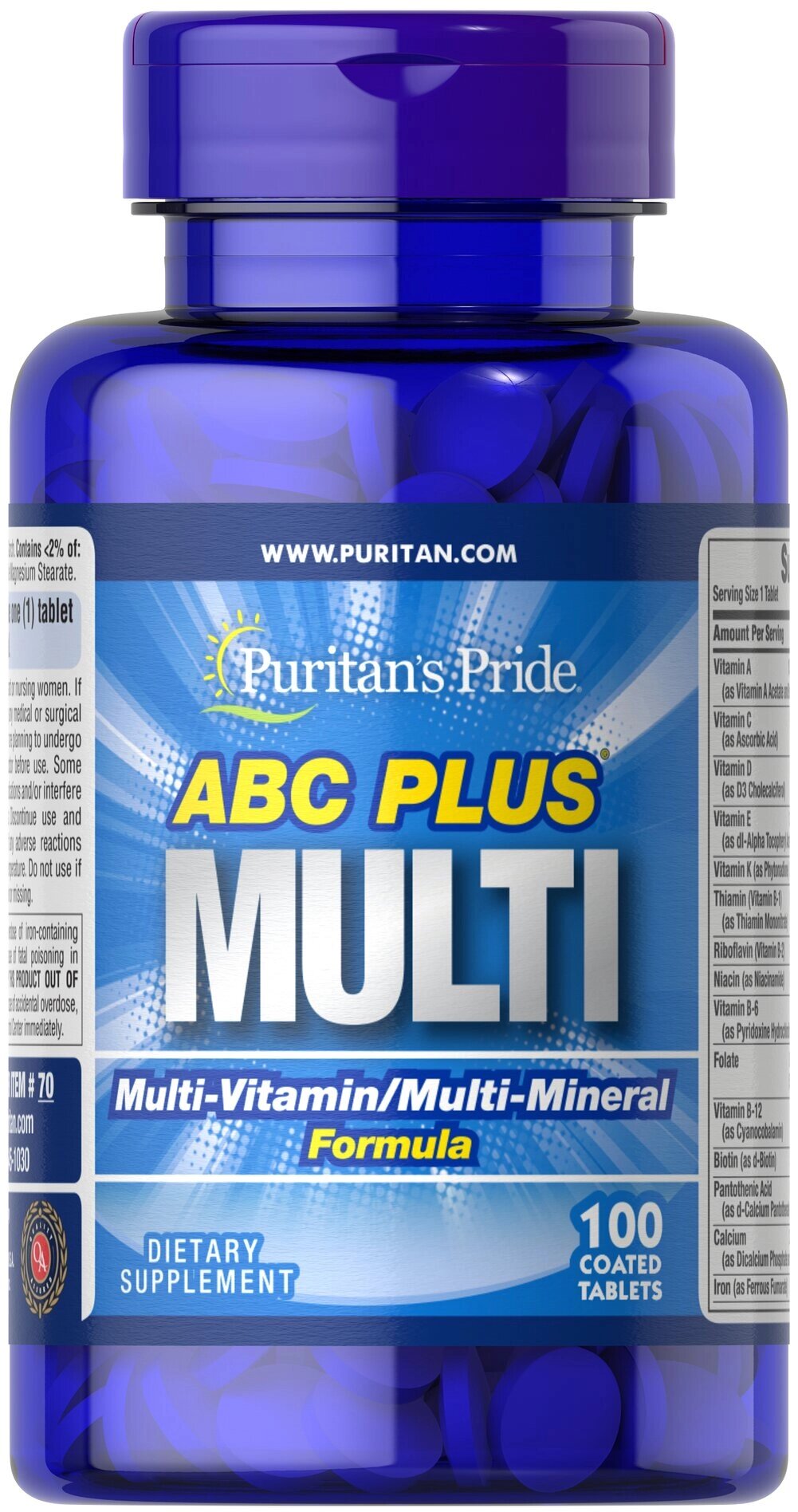 Вітамінно-мінеральний комплекс Puritan's Pride ABC Plus Multivitamin 100 Tabs від компанії інтернет-магазин "БИТПРОМТОРГ" - фото 1