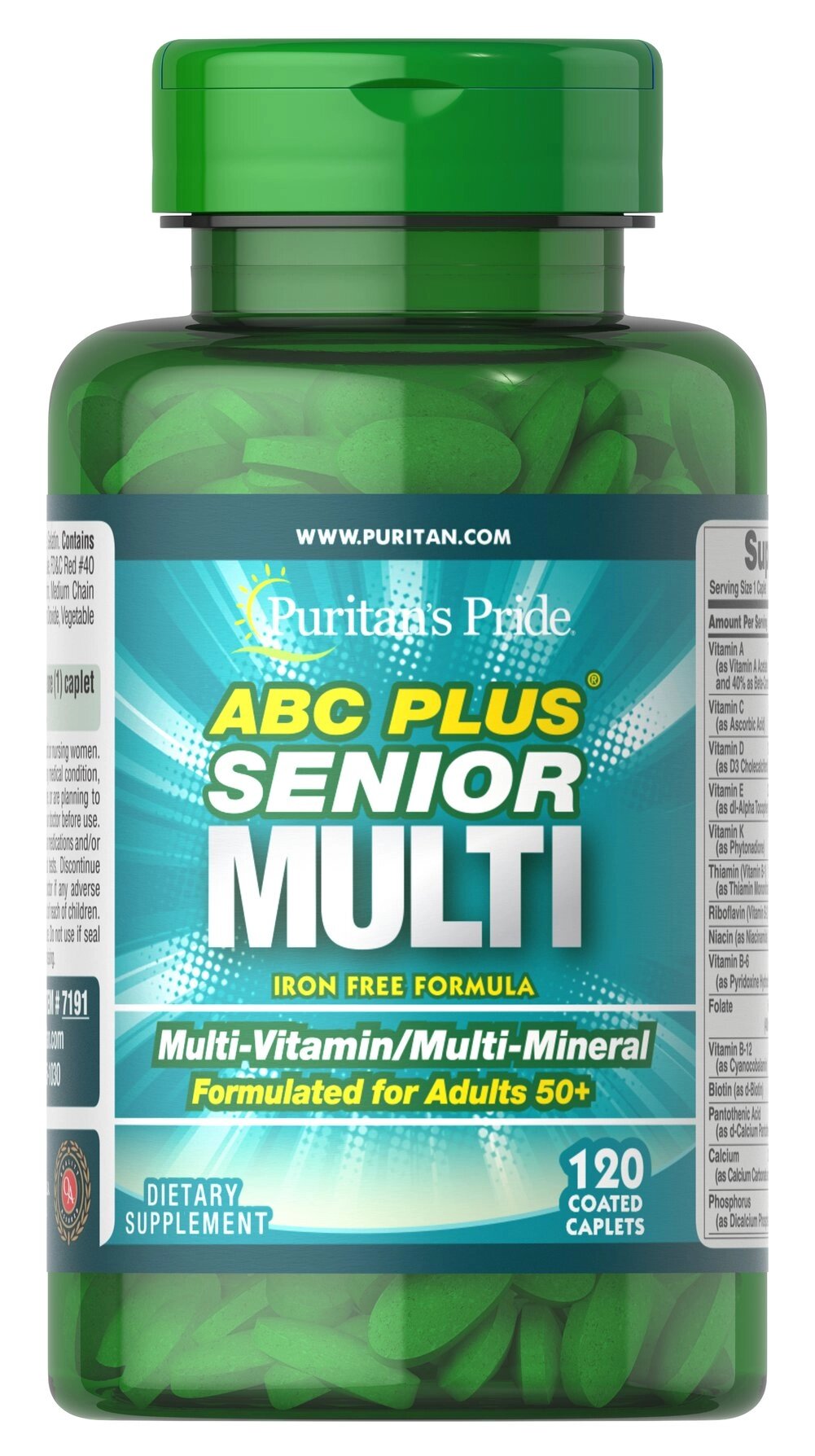 Вітамінно-мінеральний комплекс Puritan's Pride ABC Plus Senior Multivitamin 120 Caplets від компанії інтернет-магазин "БИТПРОМТОРГ" - фото 1