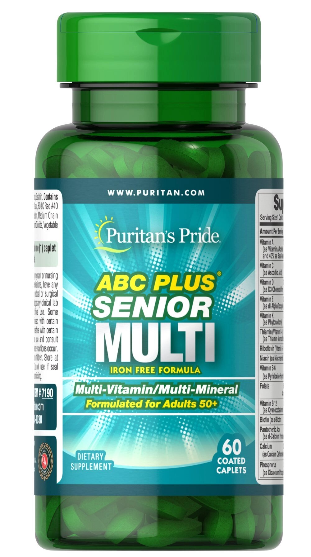 Вітамінно-мінеральний комплекс Puritan's Pride ABC Plus Senior Multivitamin 60 Caplets від компанії інтернет-магазин "БИТПРОМТОРГ" - фото 1