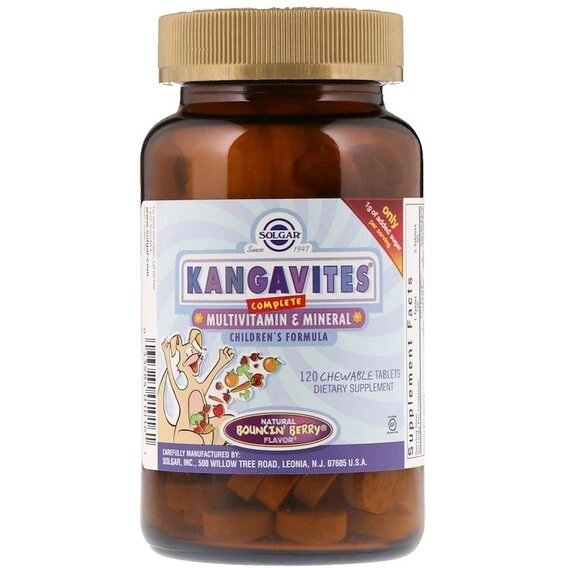 Вітамінно-мінеральний комплекс Solgar Kangavites, Complete Multivitamin & Mineral Children's Formula 120 Chewable Tabs від компанії інтернет-магазин "БИТПРОМТОРГ" - фото 1