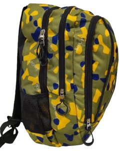 Місткий молодіжний рюкзак на три відділення 18л V Sport Зелений з жовтими