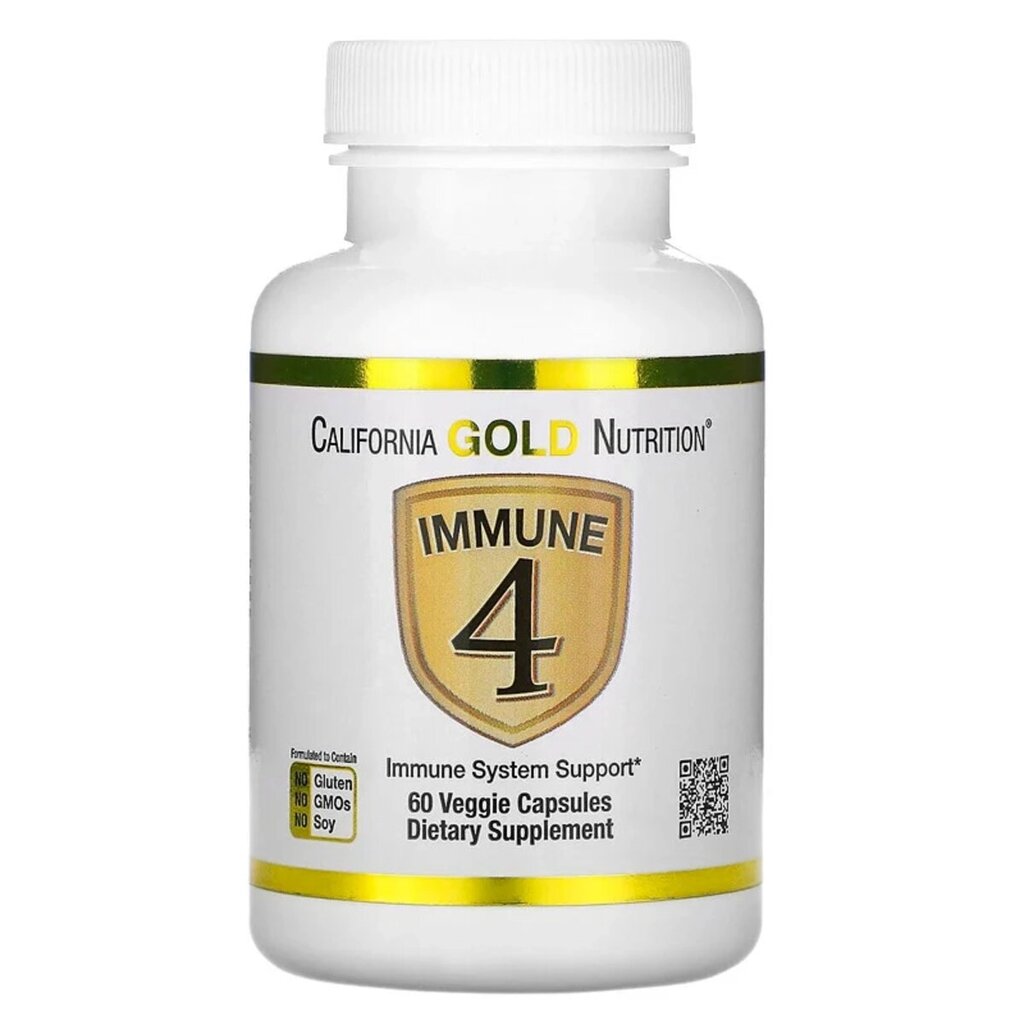 Засіб для зміцнення імунітету, Immune4, California Gold Nutrition, 60 вегетаріанських капсул від компанії інтернет-магазин "БИТПРОМТОРГ" - фото 1