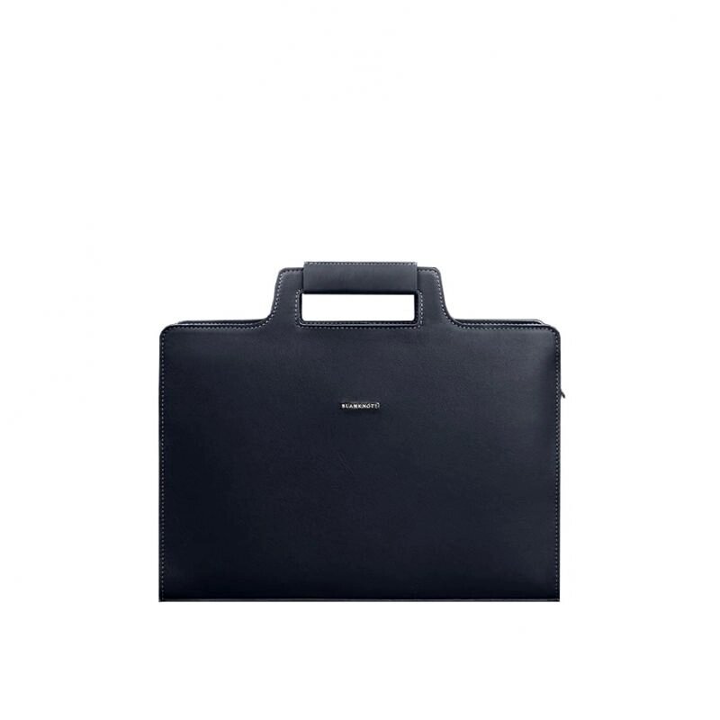 Жіноча шкіряна сумка для ноутбука та документів BlankNote 15 Dark Blue (BN-BAG-36-navy-blue) від компанії інтернет-магазин "БИТПРОМТОРГ" - фото 1