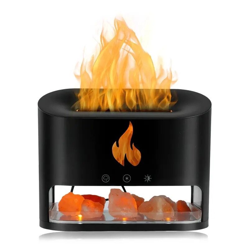 Зволожувач повітря соляна лампа Docsal Flame 3в1 з ефектом полум'я CNV від компанії інтернет-магазин "БИТПРОМТОРГ" - фото 1