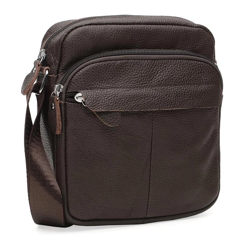 Чоловіча шкіряна сумка Borsa Leather K10082-brown від компанії Інтернет магазин "DOST ZAKUPKA" - фото 1