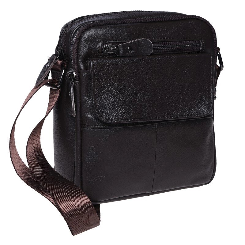 Чоловіча шкіряна сумка коричневого кольору Borsa Leather 100316-brown від компанії Інтернет магазин "DOST ZAKUPKA" - фото 1