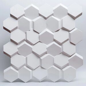 Декоративні гіпсові 3D-панеми Gipster «Alvarium» Білий 500*500*25 мм