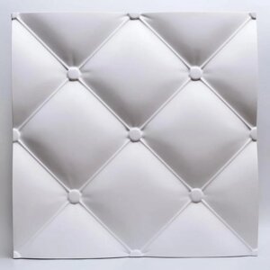 Декоративні гіпсові 3D-панель Gipster «Італія» Білий 500*500*28 мм