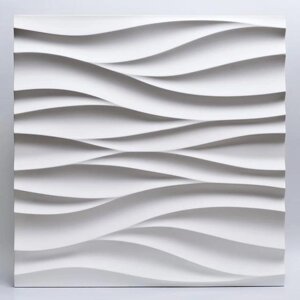 Декоративні гіпсові 3D-панель Gipster «Потік» Білий 500*500*25 мм