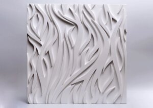 Гіпсові 3D-панель "Flame" White 500*500*25 мм