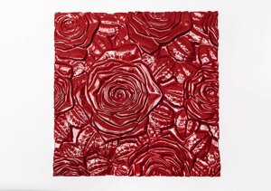 Гіпсові панелі 3D Gipster Троянди Premium 500*500*25 мм Red