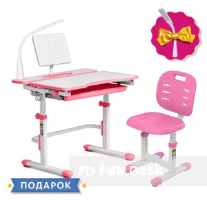 Комплект для дівчинки зростаюча парта Cubby Fressia Pink + стілець FunDesk SST2-S Pink