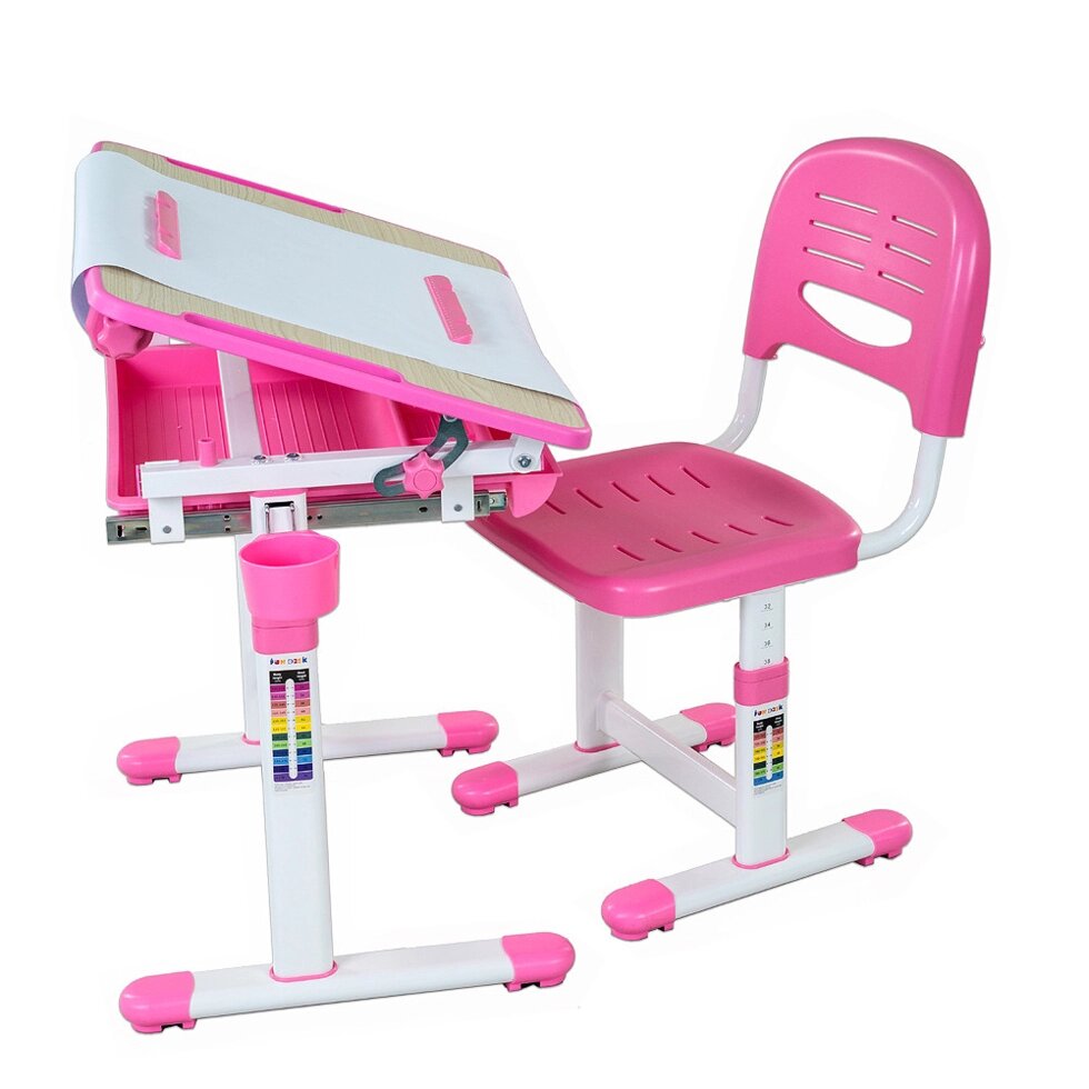 Комплект FunDesk Парта та стілець-трансформери Bambino Pink від компанії Інтернет магазин "DOST ZAKUPKA" - фото 1