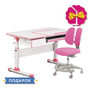 Комплект парта Cubby Toru Pink + підліткове крісло для дому FunDesk Primo Pink