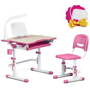 Комплект парта та стілець-трансформери FunDesk Lavoro Pink