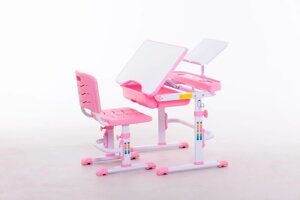 Комплект Парта та стілець-трансформери Funkids M7038 Pink+Підставка для книг!