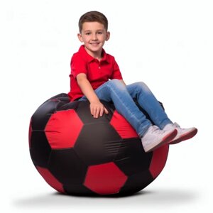 Крісло-м'яч Чорний із червоним Дитячий 70х70 Великий 120х120