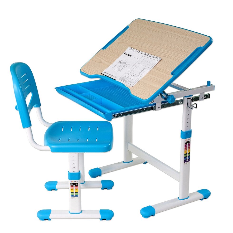 Парта і стілець-трансформери комплект FunDesk Piccolino Blue від компанії Інтернет магазин "DOST ZAKUPKA" - фото 1