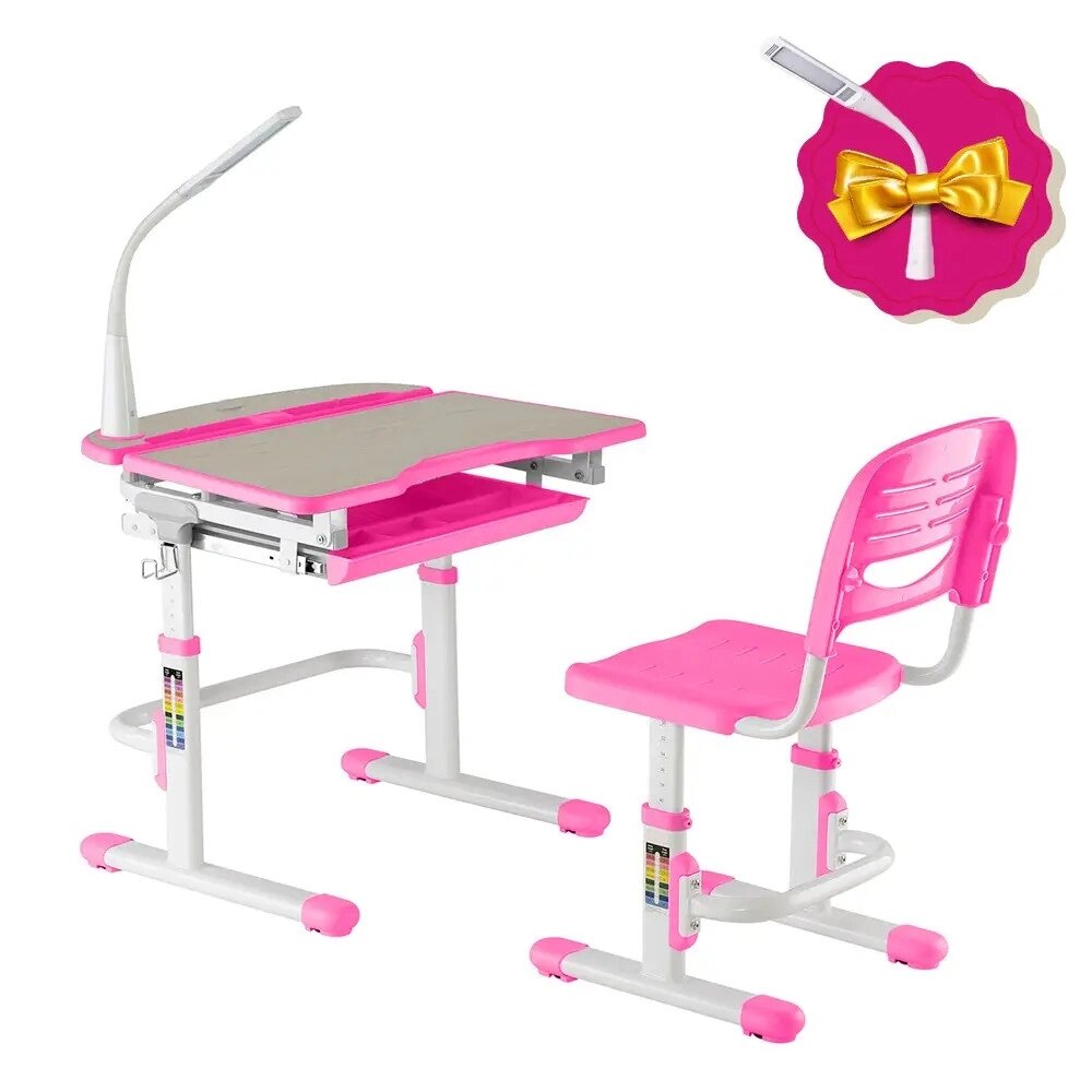 Парта і стілець-трансформери Комплект FunDesk Sorriso Pink від компанії Інтернет магазин "DOST ZAKUPKA" - фото 1