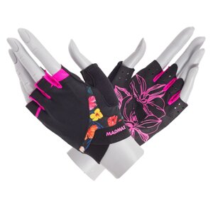 Рукавички для фітнесу MadMax MFG-770 Flower Power Gloves Black/Pink XS