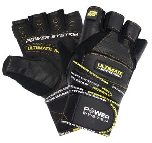 Рукавички для фітнесу Power System PS-2810 Ultimate Motivation Black/Yellow Line M