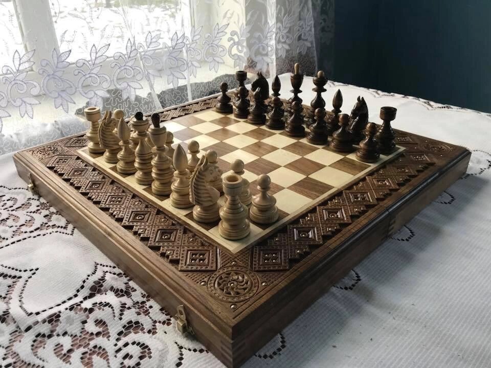 Шахи-нарди-шашки 50 см на 50 см Королівські 2 - огляд