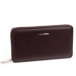 Жіночий шкіряний гаманець на блискавці Eminsa 2152-18-3 темно-коричневий