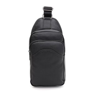 Чоловічий шкіряний рюкзак через плече Borsa Leather K1a1003bl-black