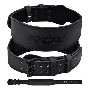 Пояс для важкої атлетики RDX 4 шкіряний Full Black XL