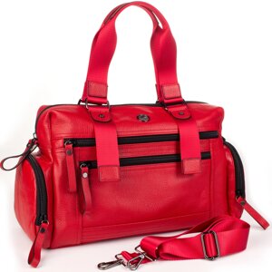 Спортивна сумка дорожня шкіряна Eminsa 6594-37-5 червона універсальна