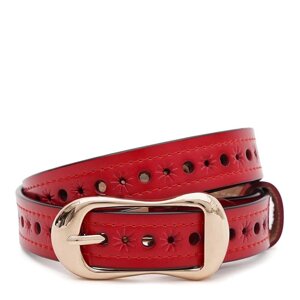 Жіночий шкіряний ремінь Borsa Leather CV1ZK-019r-red