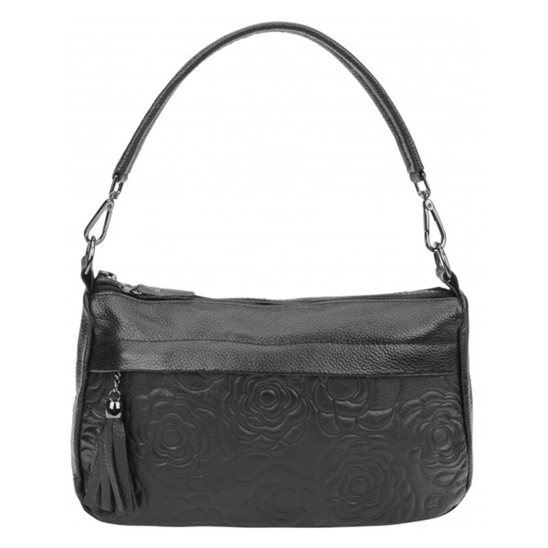 Жіноча шкіряна сумка Borsa Leather 1t840-black від компанії Інтернет магазин "DOST ZAKUPKA" - фото 1