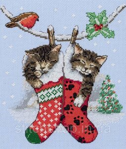 PCE0504 "Різдвоські кошенята (Christmas Kittens) ANCHOR. Набір для вишивання нитками