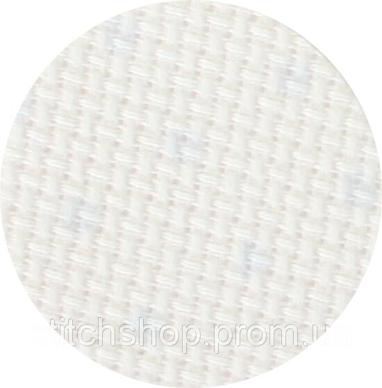 3706/5239 Канва Stern-Aida 14/54 Zweigart, біла в блакитний горошок, ширина — 110 см, тканина для виши. - фото