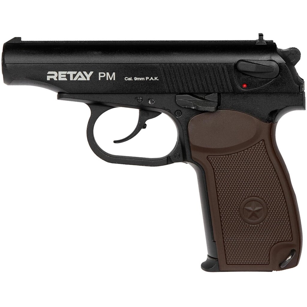 Пістолет стартовий Retay PM пістолет Макарова сигнально-шумовий пугач під холостий патрон чорний (AK1932120B) від компанії Антарес - фото 1