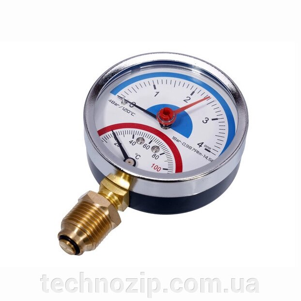 Термоманометр для котла SD Plus SD1724b 0-4bar t = 0-120 ° C 1/2 " від компанії ТЕХНОЗІП - запчастини для побутової техніки з доставкою повсій Україні - фото 1