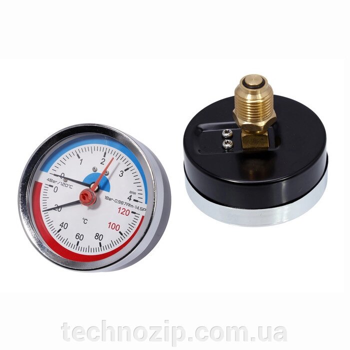 Термоманометр для котла SD Plus SD1734b 0-4bar t = 0-120 ° C 1/2 " від компанії ТЕХНОЗІП - запчастини для побутової техніки з доставкою повсій Україні - фото 1