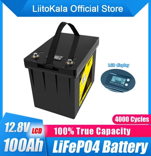 Акумулятор LiFePO4, LiitoKala, 12V 100Ah, з LCD дисплеєм, BMS smart плата від компанії Інтернет магазин "ВАШ БАЗАР" - потрібні і оригінальні товари! - фото 1