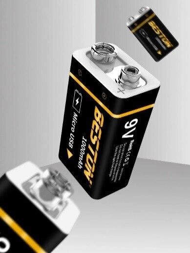 Акумулятор USB 9v Beston крона 1000mAh від компанії Інтернет магазин "ВАШ БАЗАР" - потрібні і оригінальні товари! - фото 1