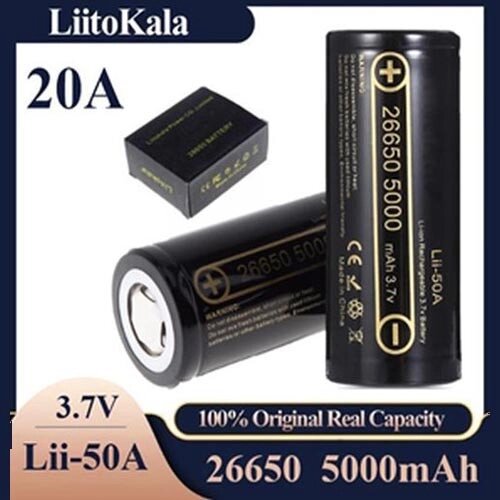 Акумулятор високотоковий 26650, LiitoKala Lii-50A, 5000 mAh, ОРИГИНАЛ від компанії Інтернет магазин "ВАШ БАЗАР" - потрібні і оригінальні товари! - фото 1