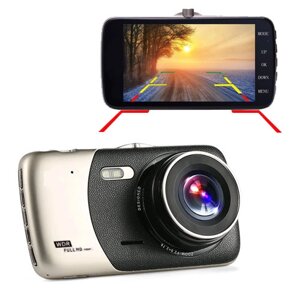 Автомобільний відеореєстратор X600, LCD 4, Angel Lens, камери, 1080P Full HD, метал. корпус