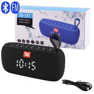 Bluetooth-колонка TG177, speakerphone, радіо, PowerBank, годинник, black