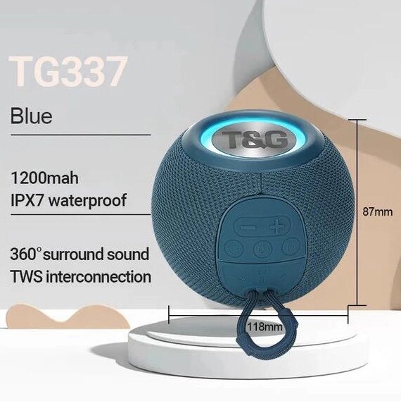 Bluetooth-колонка TG337 з RGB ПІДСВІЧУВАННЯМ, speakerphone, радіо, blue від компанії Інтернет магазин "ВАШ БАЗАР" - потрібні і оригінальні товари! - фото 1