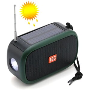 Bluetooth-колонка TG632, c функцією speakerphone, радіо, ліхтар, сонячна батарея, green